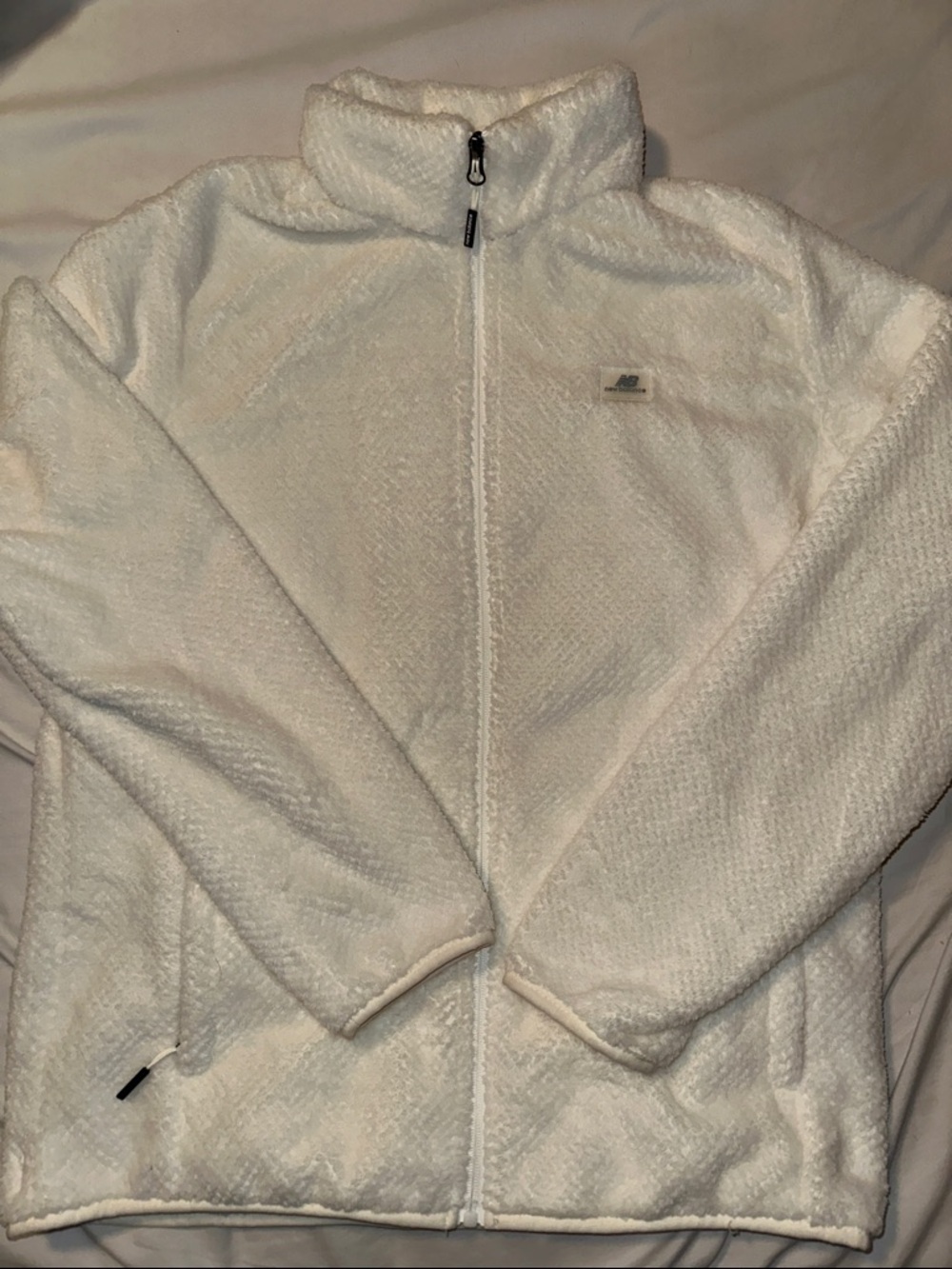 New Balance Cream Fleece Full-Zip Jacket